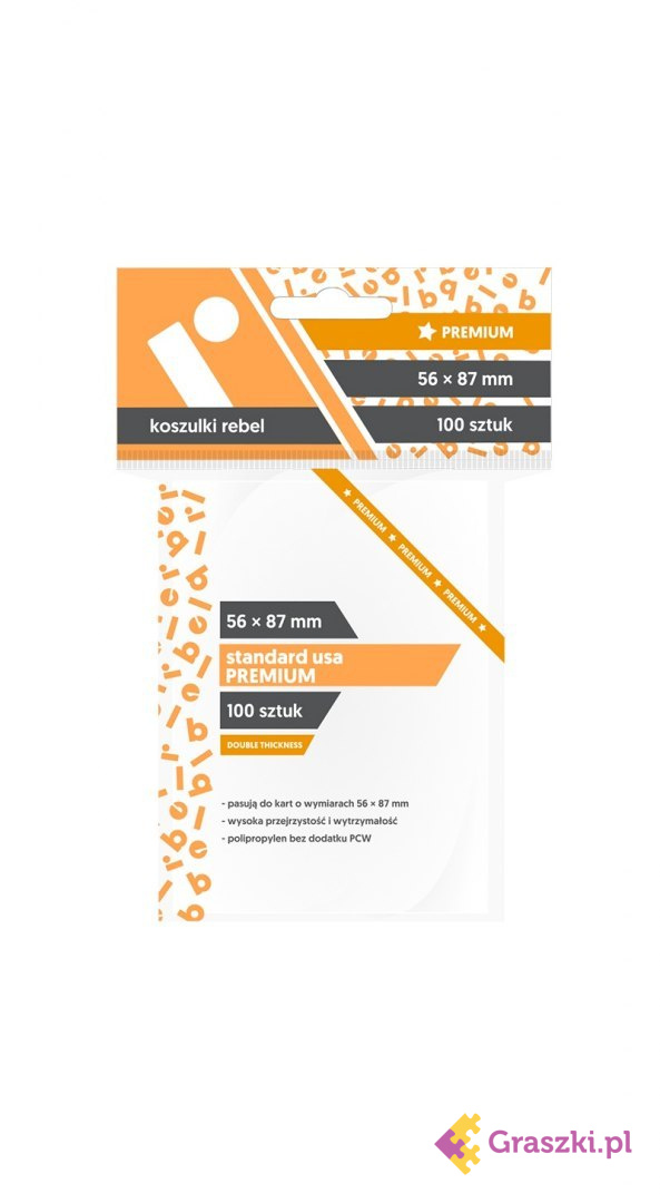 Koszulki na karty Rebel (56x87 mm) Standard USA Premium, 100 sztuk